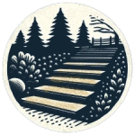 Stone steps and walkway leading up a hill, adding beauty and function to a Cape Cod landscape