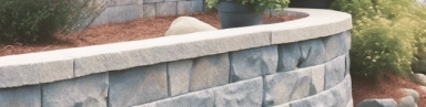 Durable Fat Face retaining wall featuring large, textured blocks for a robust and attractive landscaping solution.