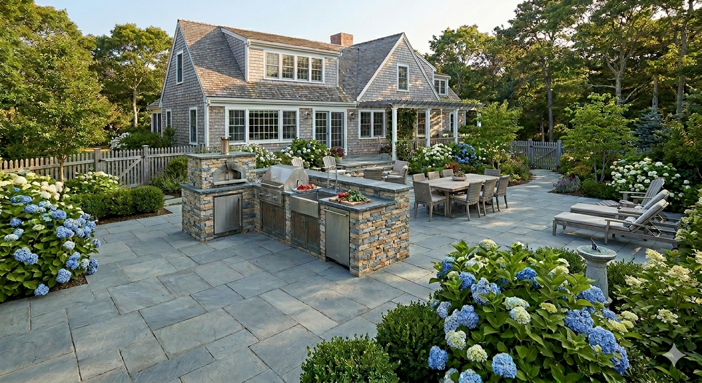 Backyard Stone Kitchen